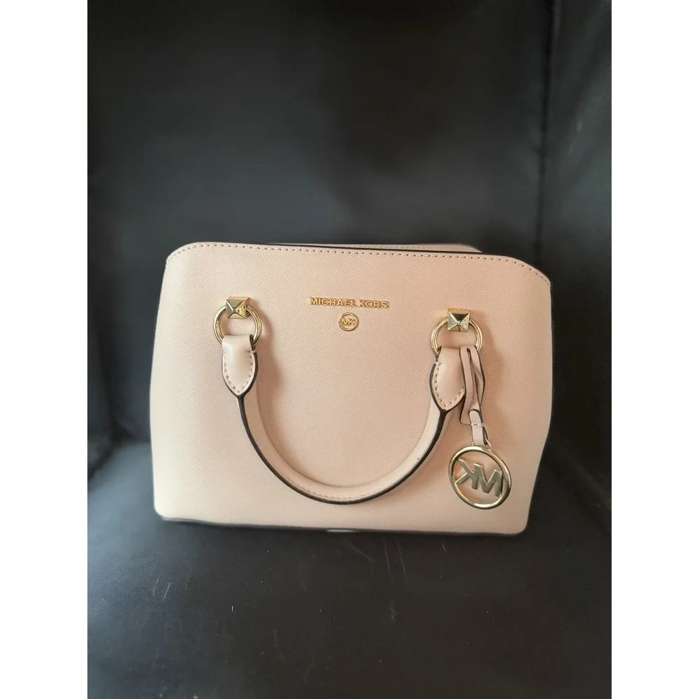 NWT MICHAEL KORS SAVANNAH BLOSSM  SMALL SATCHEL SAFFIANO LEATHER